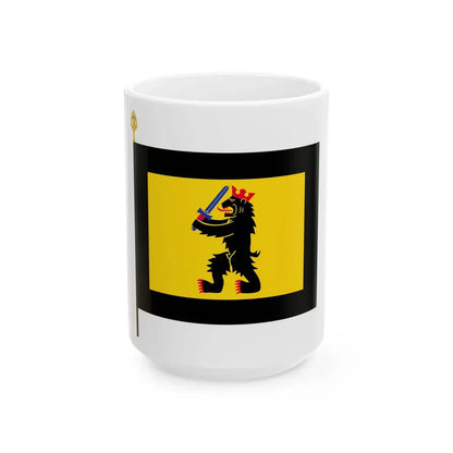 Satakunnan pioneeri- ja viestipataljoonan lippu (Finland) White Coffee Mug 15oz - Go Mug Yourself