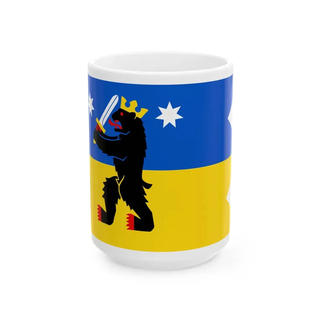 Satakunta-flag (Finland) White Coffee Mug 15oz - Go Mug Yourself