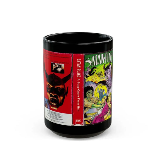SATAN PLACE A SOAP OPERA FROM HELL (VHS COVER) - Black Coffee Mug 15oz - Go Mug Yourself