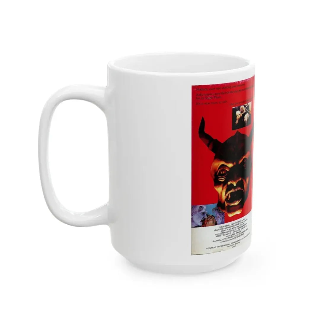 SATAN PLACE A SOAP OPERA FROM HELL (VHS COVER) - White Coffee Mug - Go Mug Yourself