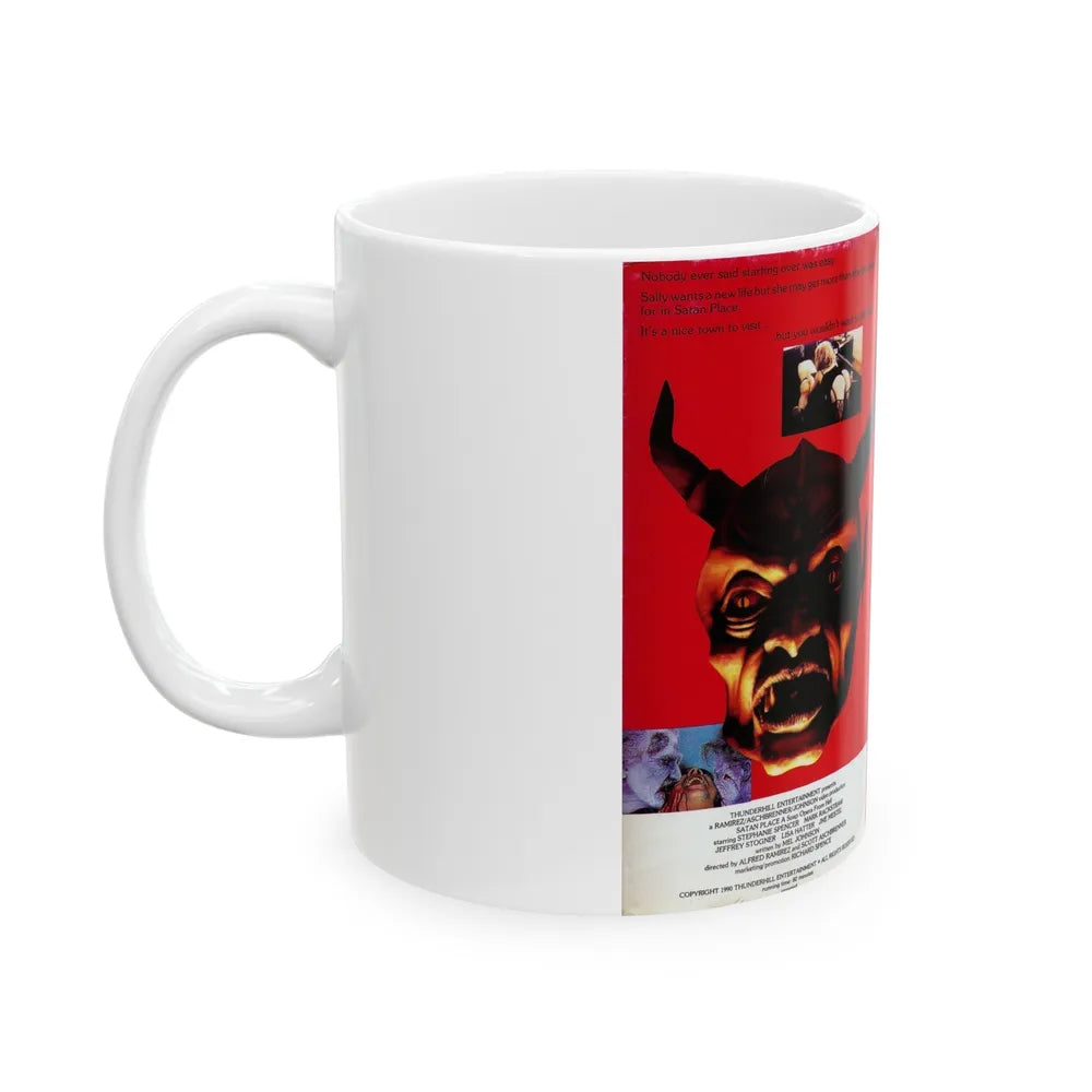 SATAN PLACE A SOAP OPERA FROM HELL (VHS COVER) - White Coffee Mug-Go Mug Yourself