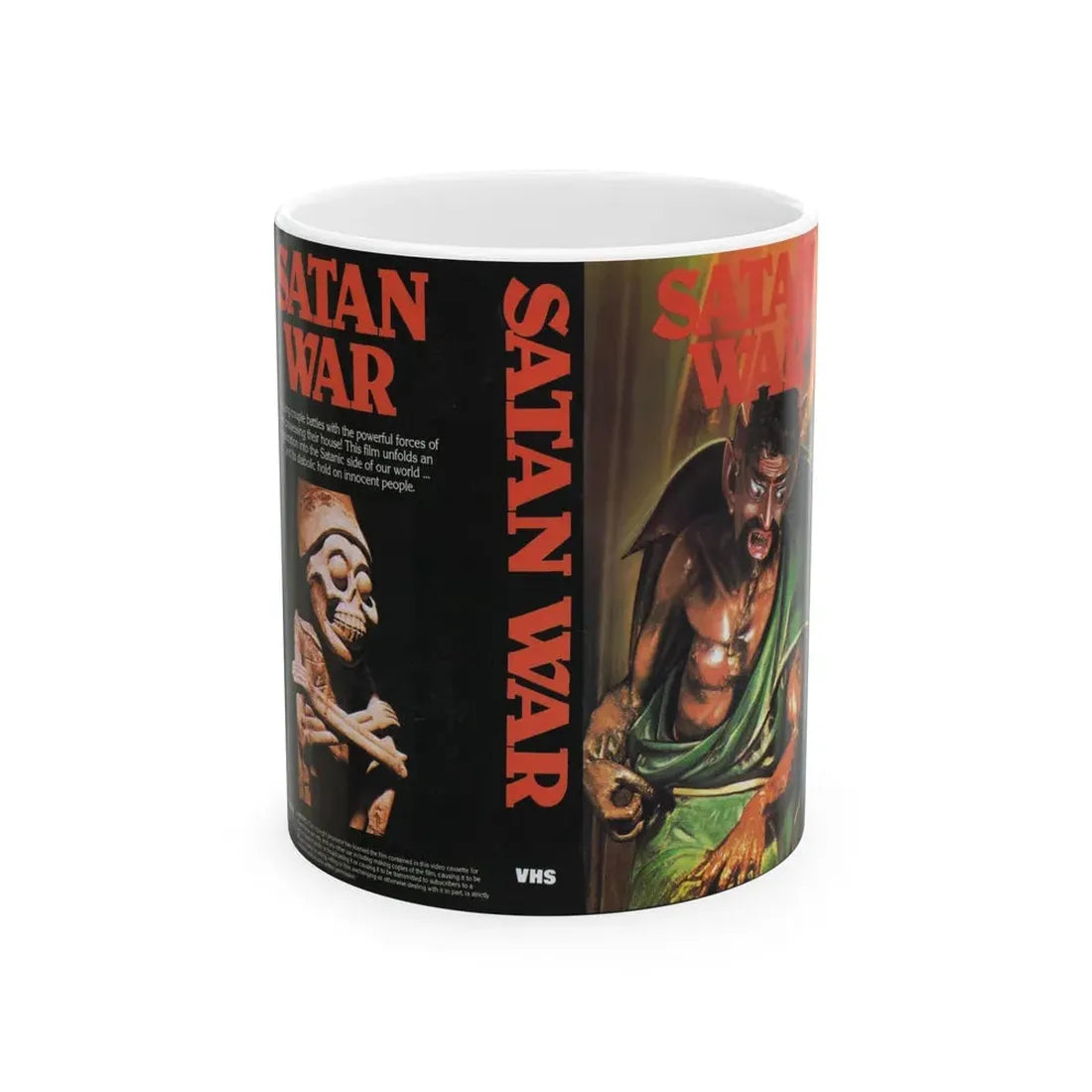 SATAN WAR (VHS COVER) - White Coffee Mug 11oz - Go Mug Yourself