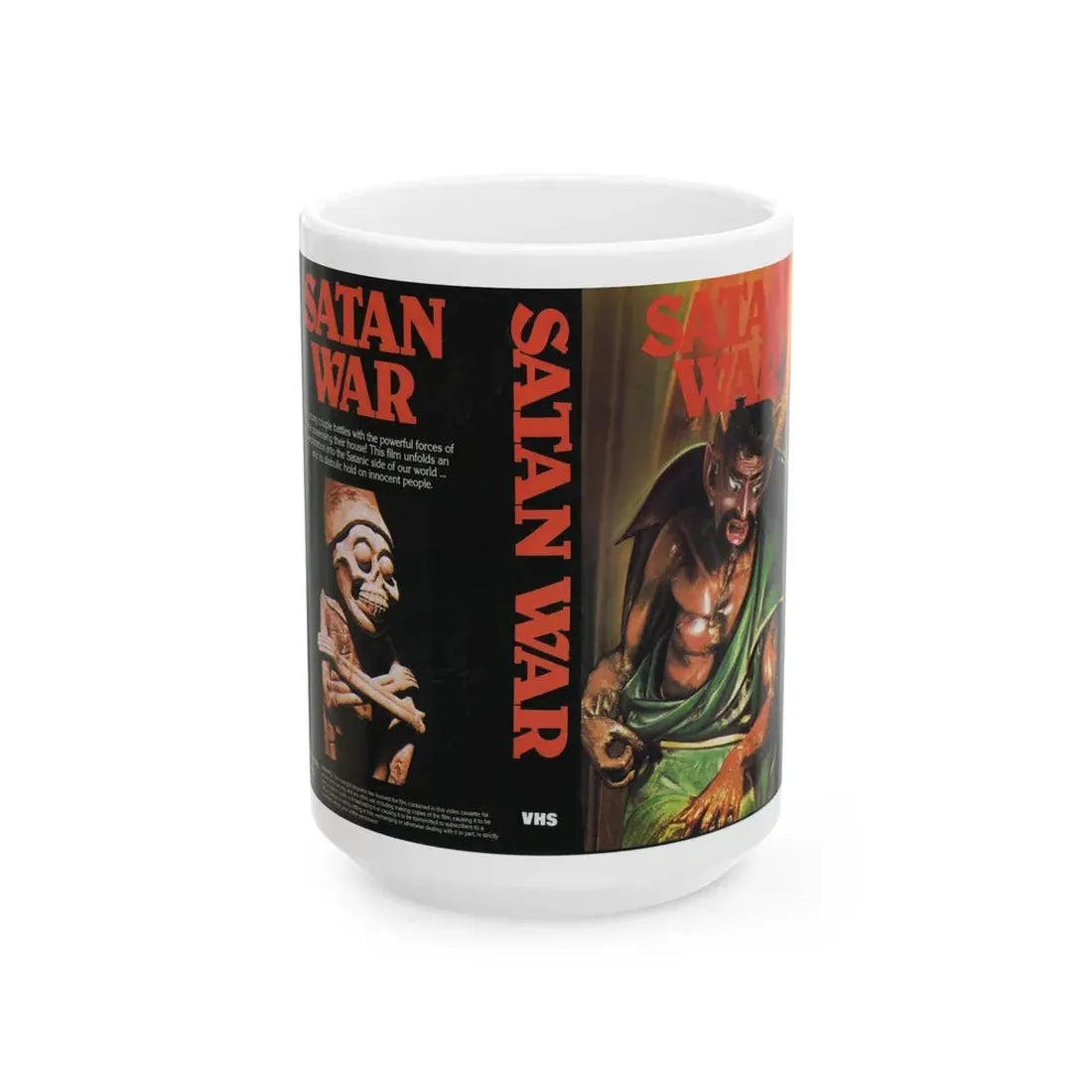 SATAN WAR (VHS COVER) - White Coffee Mug 15oz - Go Mug Yourself
