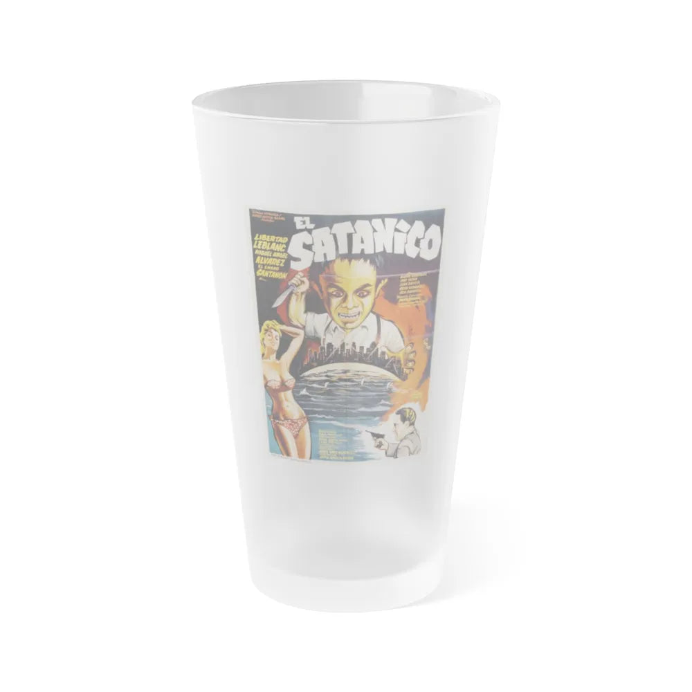 SATANIC 1968 Movie Poster - Frosted Pint Glass 16oz-16oz-Frosted-Go Mug Yourself