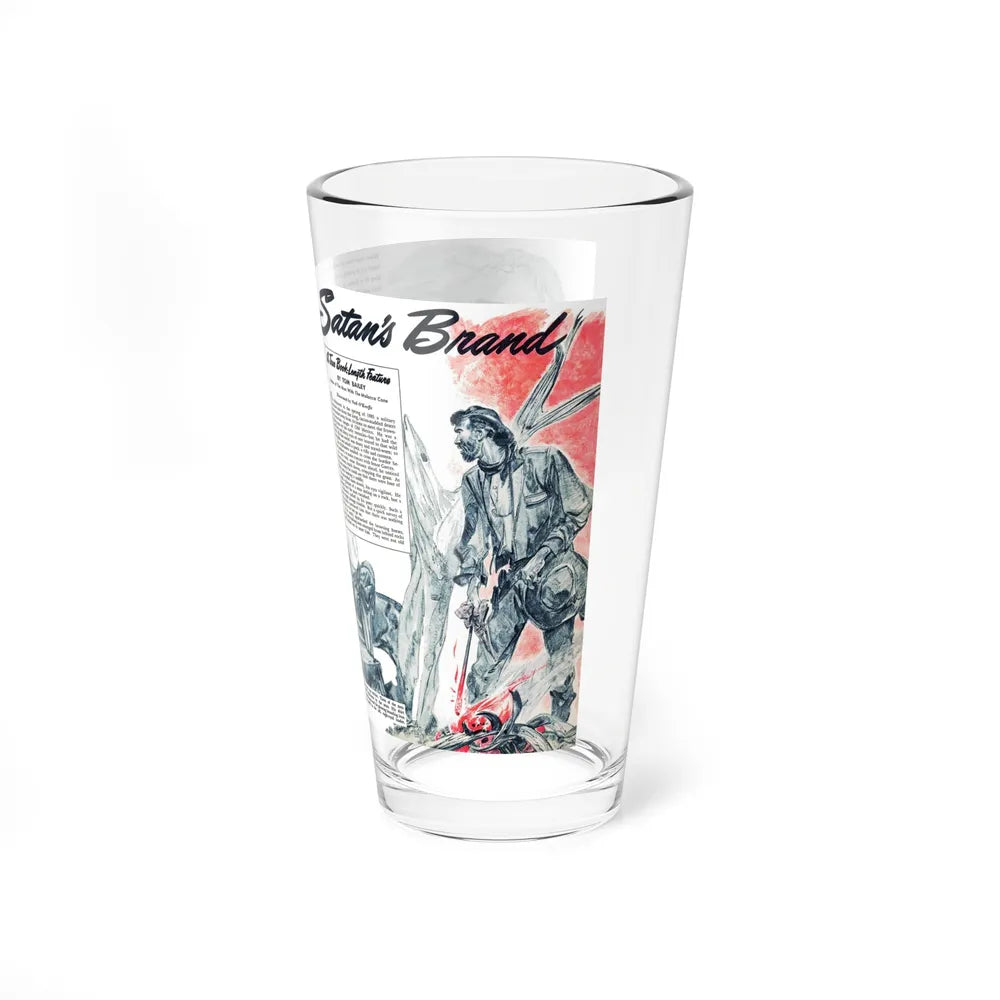 Satan's Brand, True Magazine, September 1946 (Magazine Illustration) Pint Glass 16oz-Go Mug Yourself