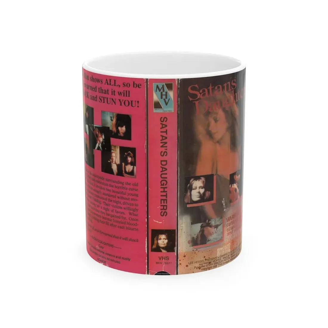 SATANS DAUGHTERS (VHS COVER) - White Coffee Mug 11oz - Go Mug Yourself