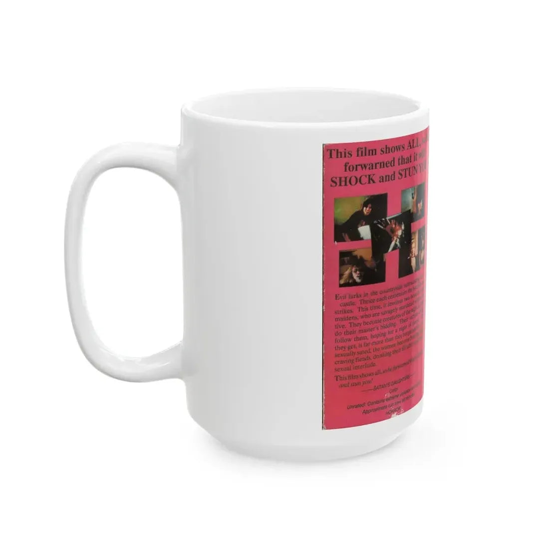 SATANS DAUGHTERS (VHS COVER) - White Coffee Mug - Go Mug Yourself