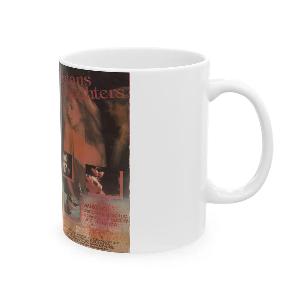 SATANS DAUGHTERS (VHS COVER) - White Coffee Mug-Go Mug Yourself