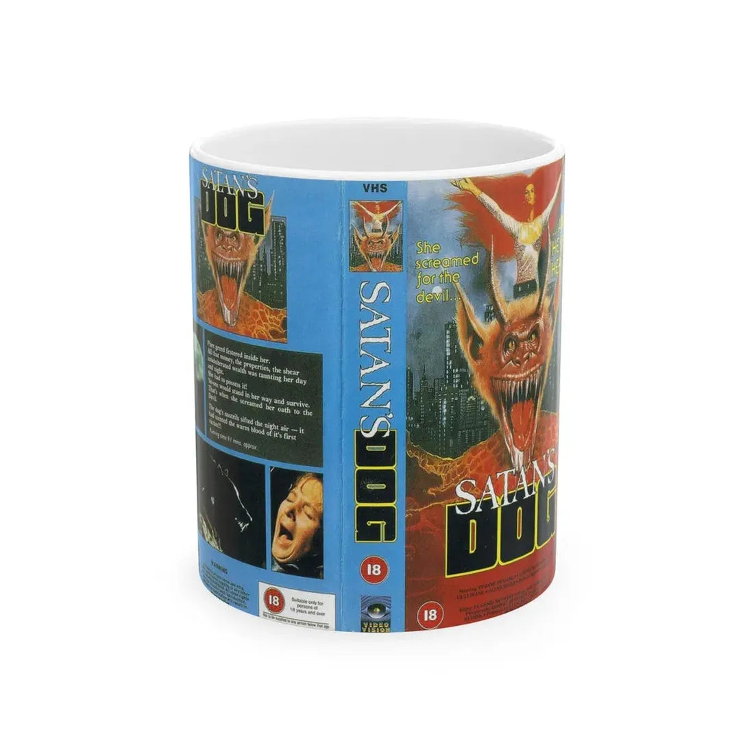 SATANS DOG (VHS COVER) - White Coffee Mug 11oz - Go Mug Yourself