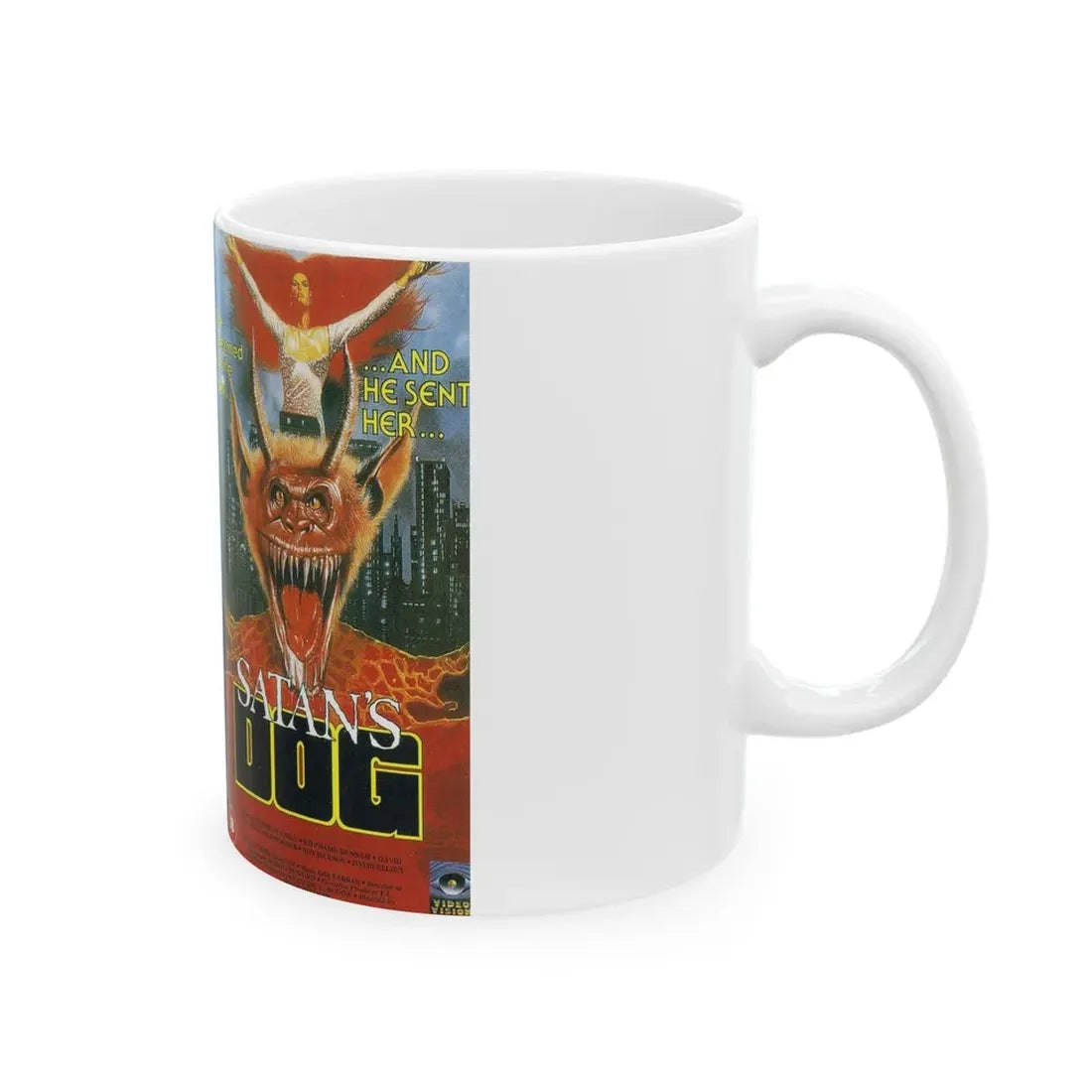 SATANS DOG (VHS COVER) - White Coffee Mug - Go Mug Yourself