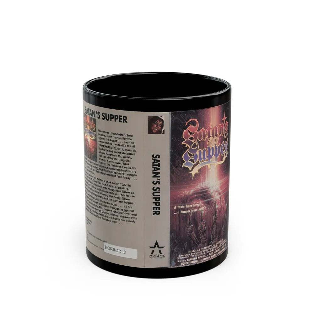 SATANS SUPPER (VHS COVER) - Black Coffee Mug-11oz-Go Mug Yourself