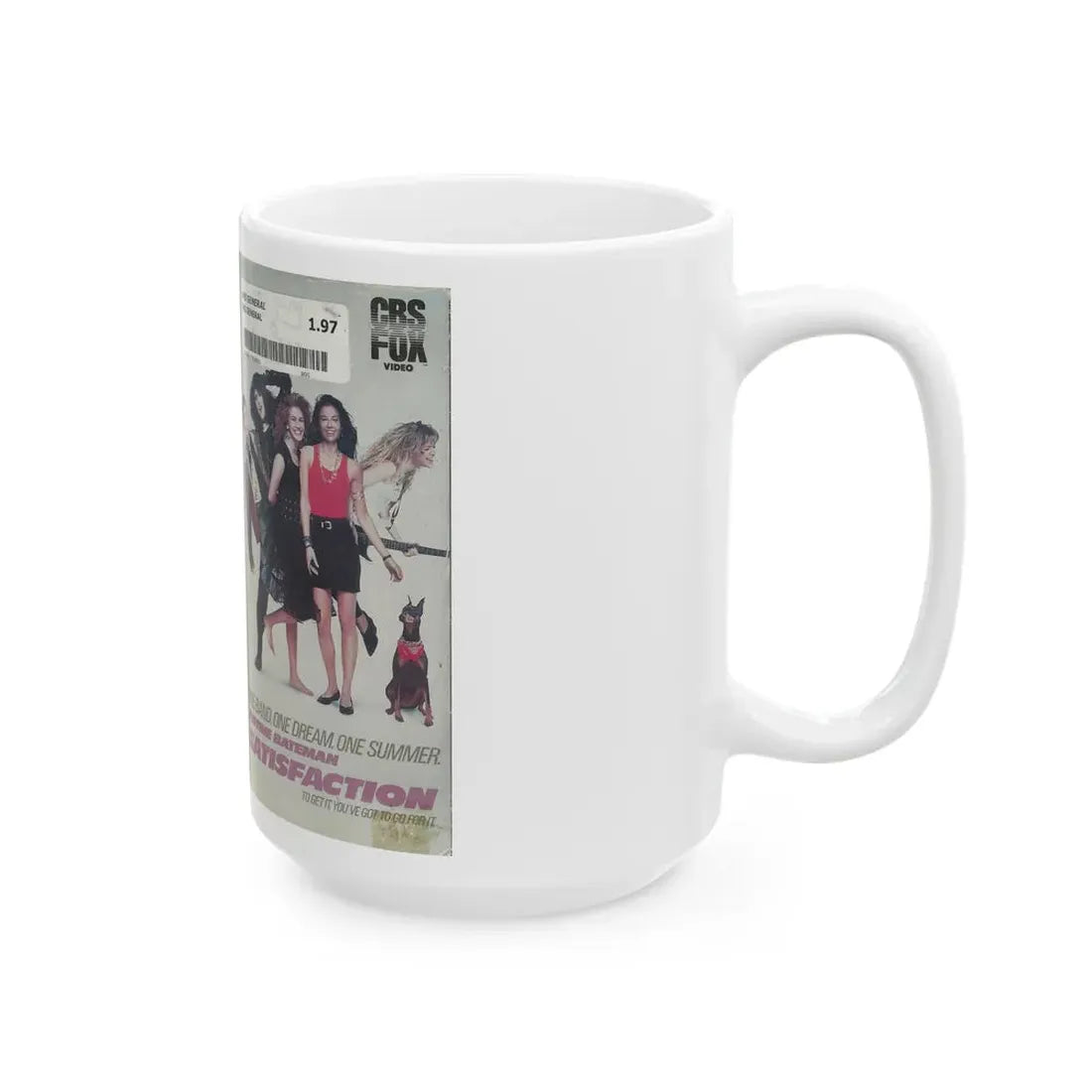 SATISFACTION (VHS COVER) - White Coffee Mug - Go Mug Yourself