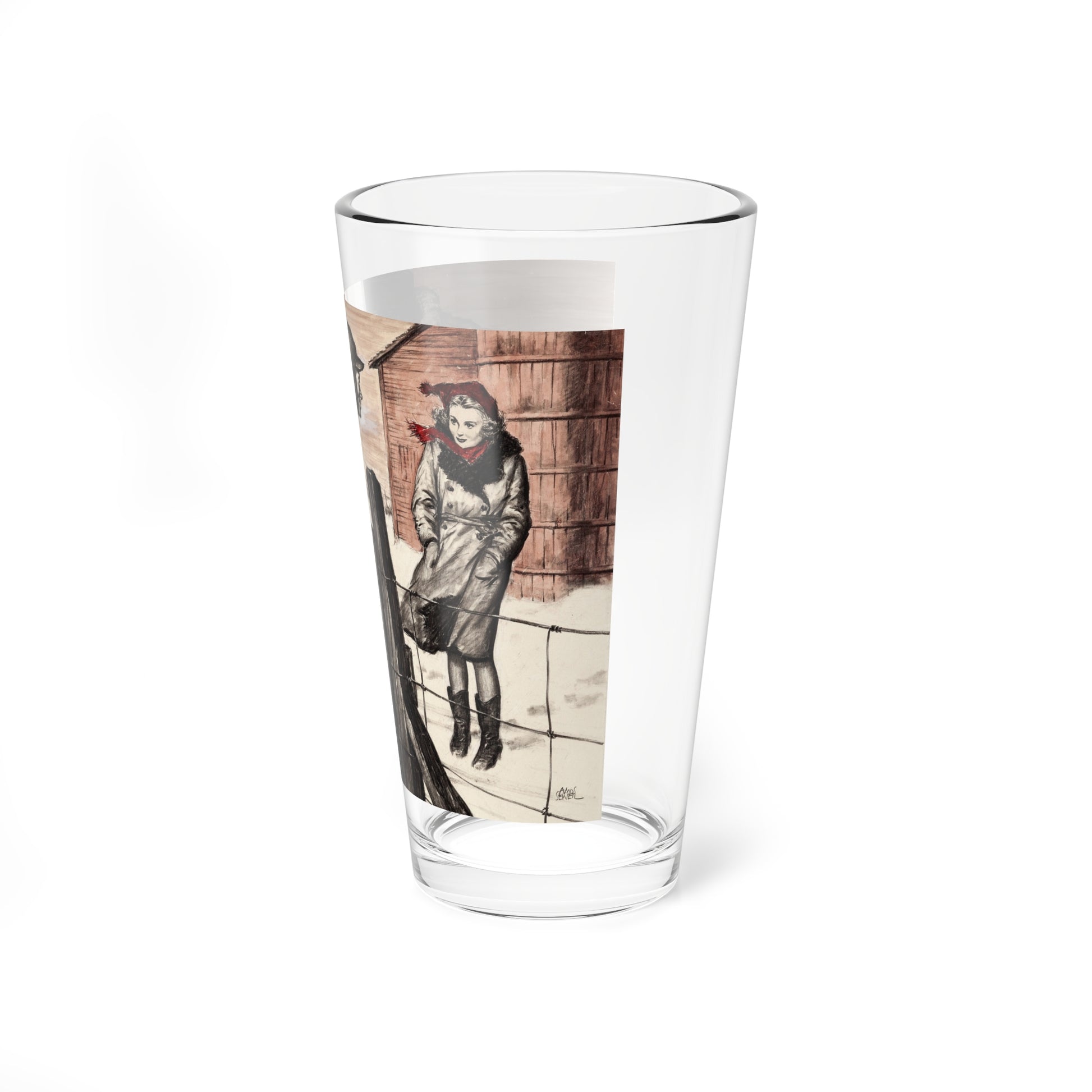 Saturday Evening Post Illustration (Curtis Publishing, c. 1940s) (Magazine Illustration) Pint Glass 16oz-Go Mug Yourself