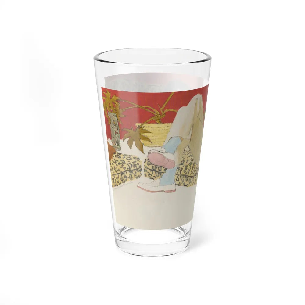 Saturday In, probable magazine illustration (Magazine Illustration) Pint Glass 16oz-Go Mug Yourself