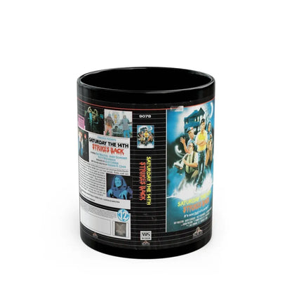 SATURDAY THE 14TH STRIKES BACK (VHS COVER) - Black Coffee Mug 11oz - Go Mug Yourself