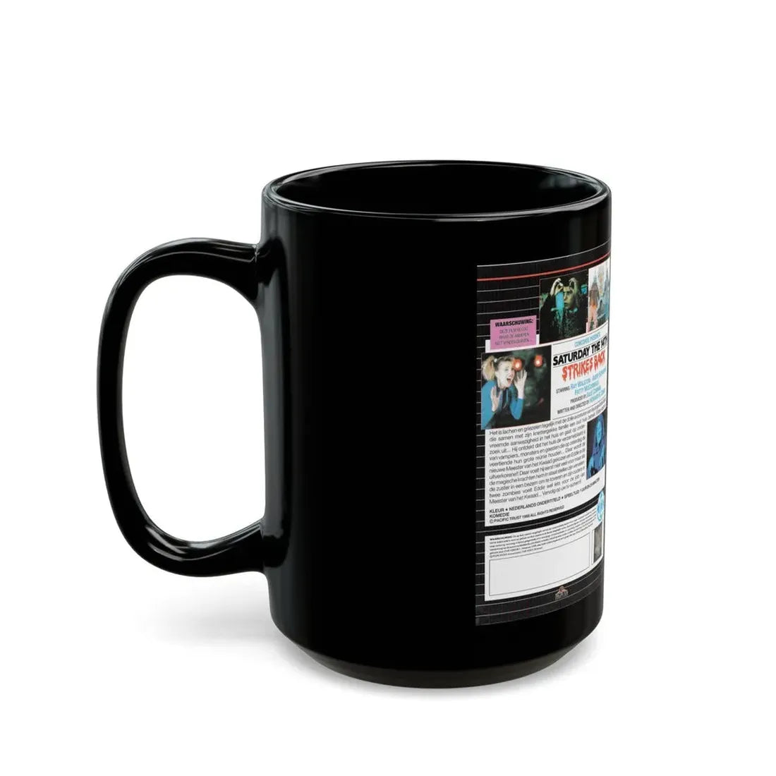 SATURDAY THE 14TH STRIKES BACK (VHS COVER) - Black Coffee Mug - Go Mug Yourself