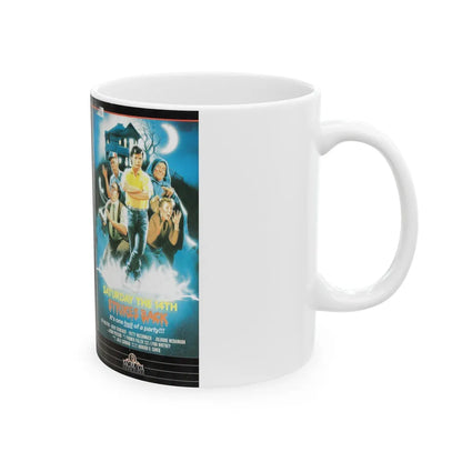 SATURDAY THE 14TH STRIKES BACK (VHS COVER) - White Coffee Mug-Go Mug Yourself