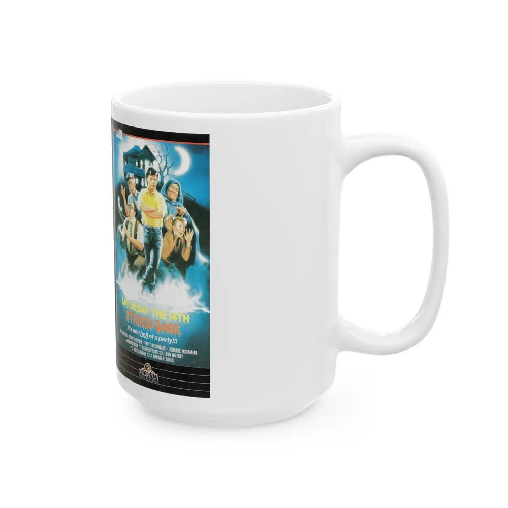 SATURDAY THE 14TH STRIKES BACK (VHS COVER) - White Coffee Mug-Go Mug Yourself