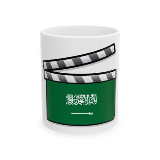 Saudi Arabia film clapperboard (Saudi Arabia) White Coffee Mug 11oz - Go Mug Yourself