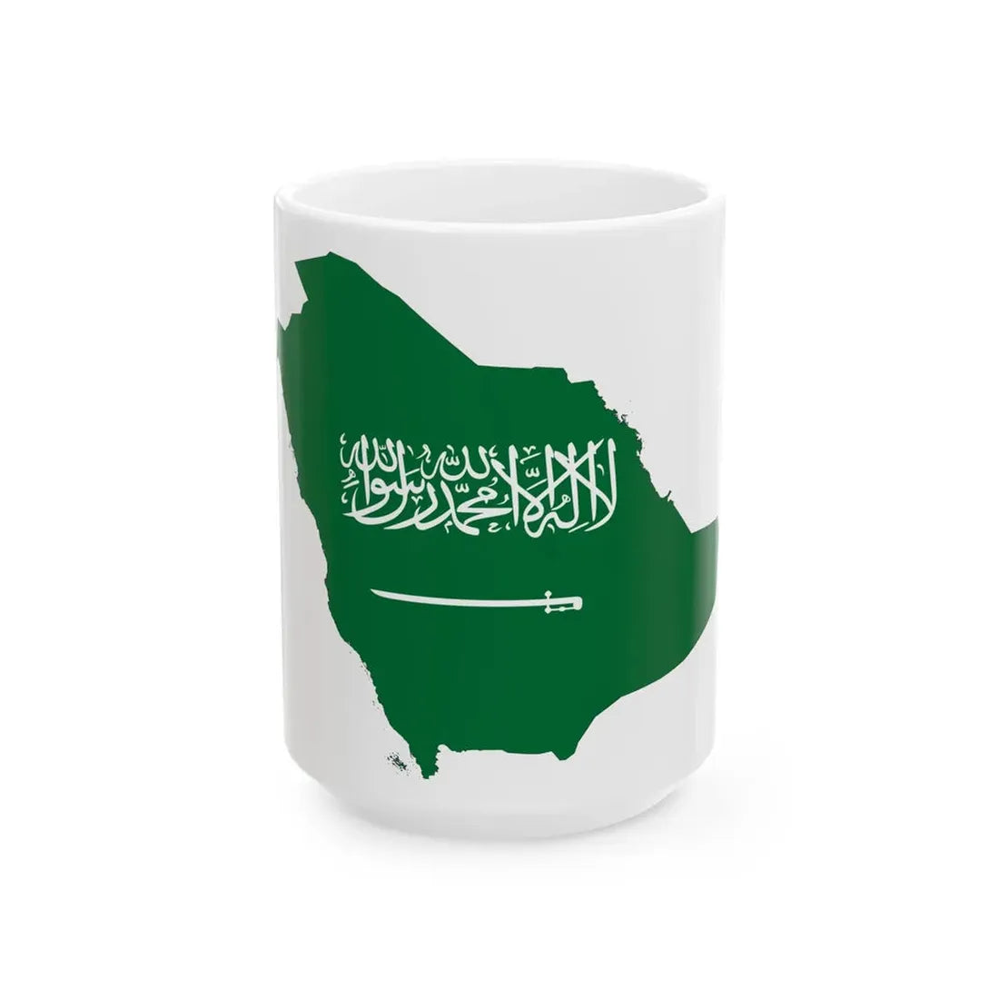 Saudi Arabia-Flagmap (Saudi Arabia) White Coffee Mug 15oz - Go Mug Yourself