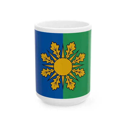 Saulkrastu novada karogs (Latvia) White Coffee Mug 15oz - Go Mug Yourself