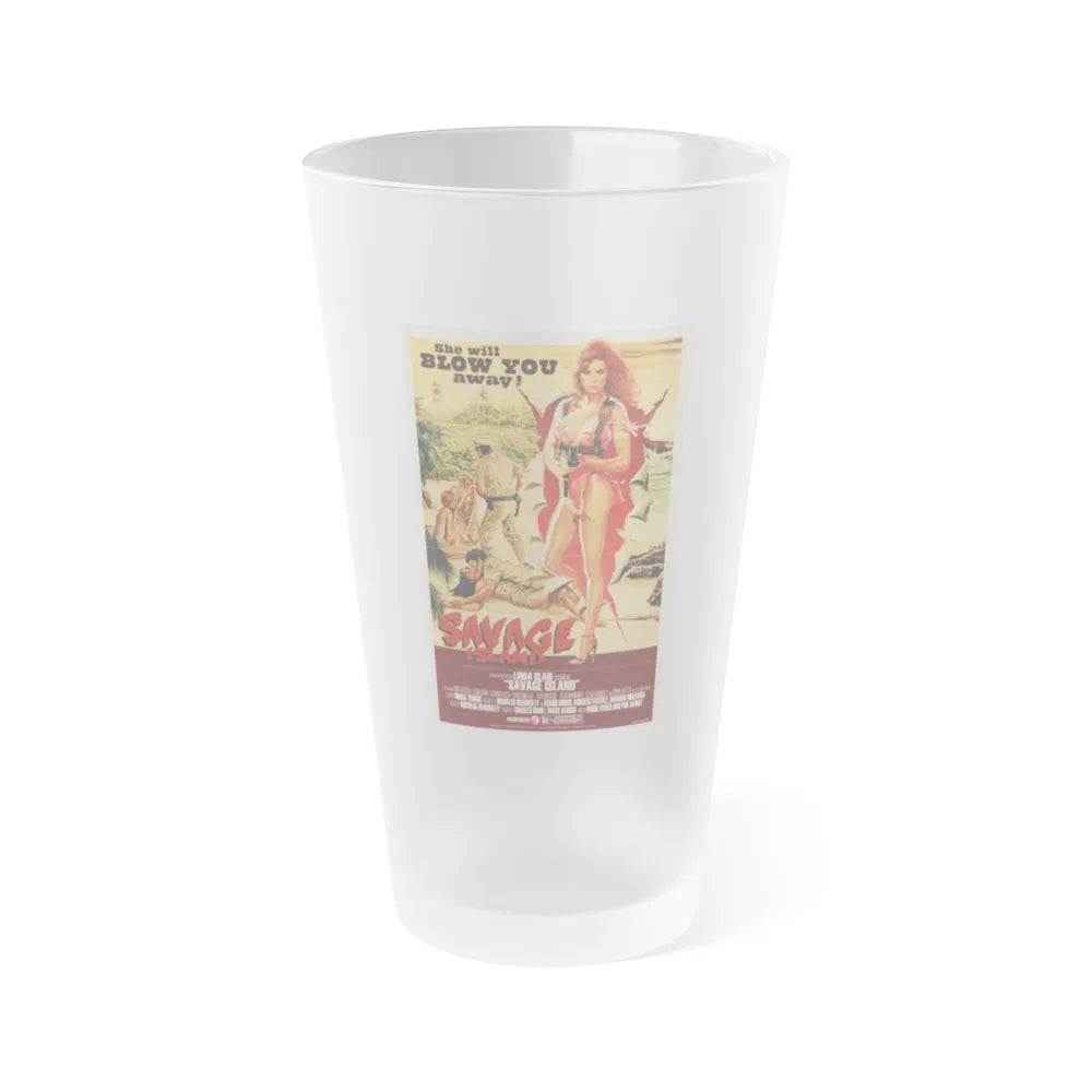 SAVAGE ISLAND (2) 1985 Movie Poster - Frosted Pint Glass 16oz-16oz-Frosted-Go Mug Yourself