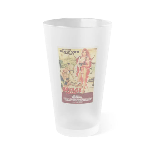 SAVAGE ISLAND (2) 1985 Movie Poster - Frosted Pint Glass 16oz-16oz-Frosted-Go Mug Yourself