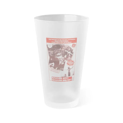 SAVAGE MAN SAVAGE BEAST 1975 Movie Poster - Frosted Pint Glass 16oz 16oz Frosted - Go Mug Yourself