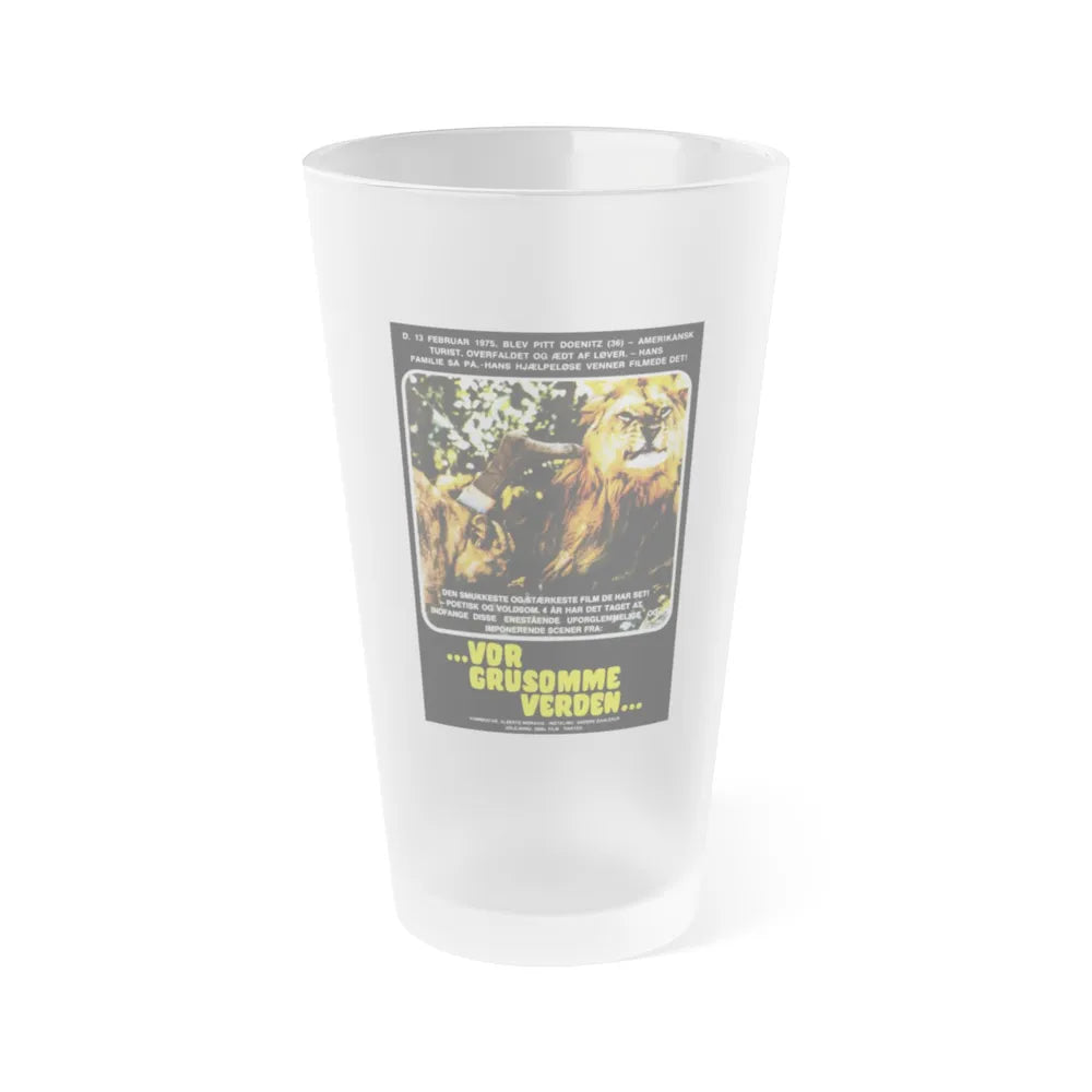 SAVAGE MAN SAVAGE BEAST (DANISH) 1975 Movie Poster - Frosted Pint Glass 16oz-16oz-Frosted-Go Mug Yourself