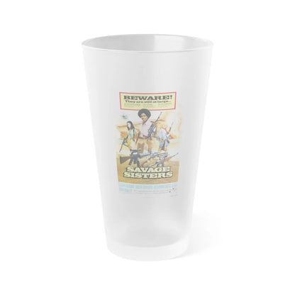 SAVAGE SISTERS (2) 1974 Movie Poster - Frosted Pint Glass 16oz-16oz-Frosted-Go Mug Yourself