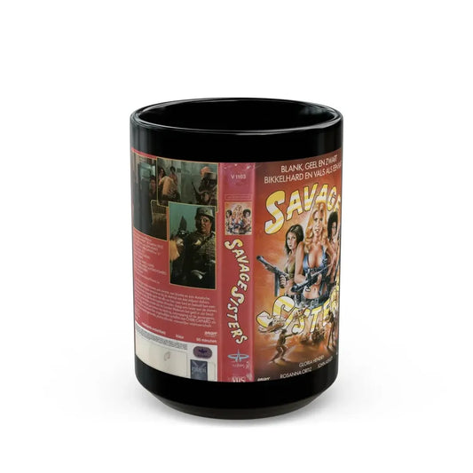 SAVAGE SISTERS GLORIA HENDRY (VHS COVER) - Black Coffee Mug 15oz - Go Mug Yourself