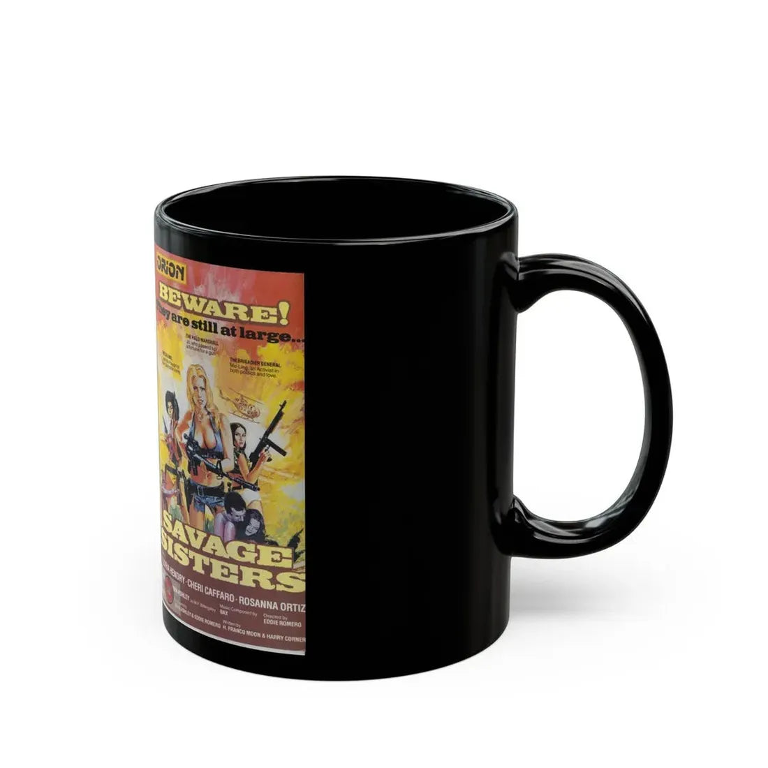 SAVAGE SISTERS ORION (VHS COVER) - Black Coffee Mug - Go Mug Yourself