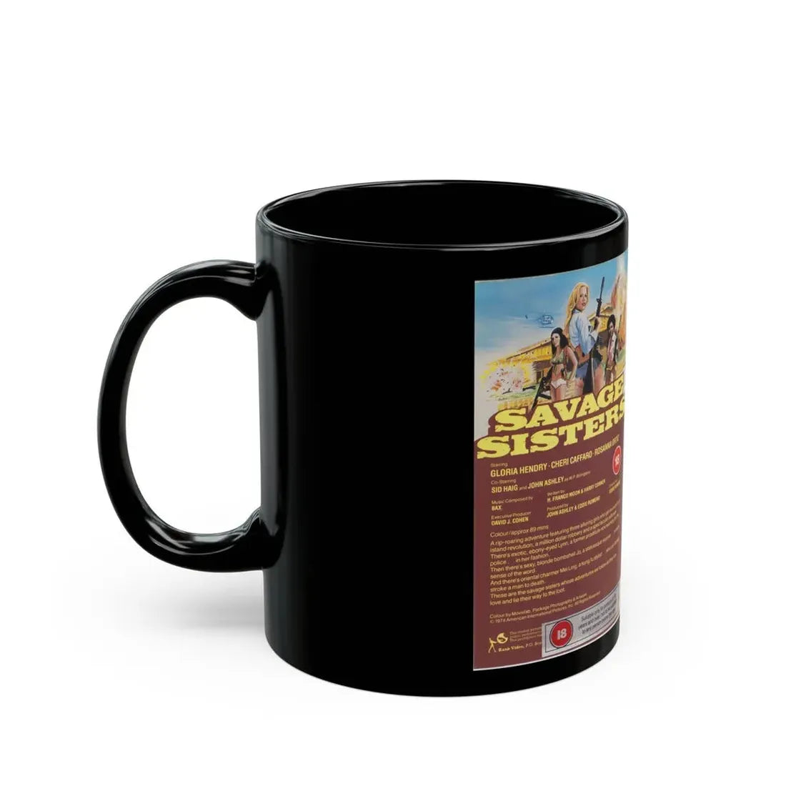 SAVAGE SISTERS ORION (VHS COVER) - Black Coffee Mug - Go Mug Yourself