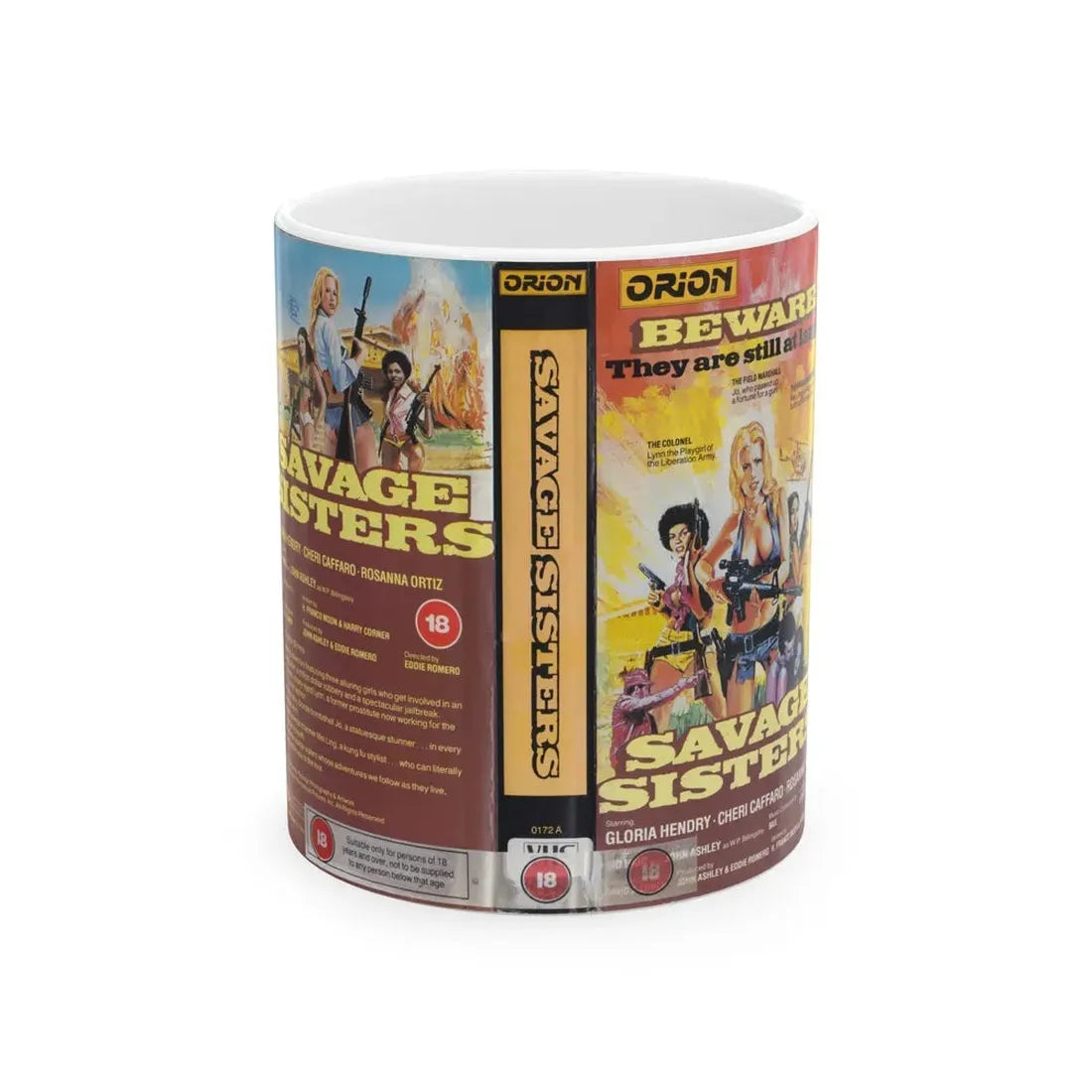 SAVAGE SISTERS ORION (VHS COVER) - White Coffee Mug 11oz - Go Mug Yourself