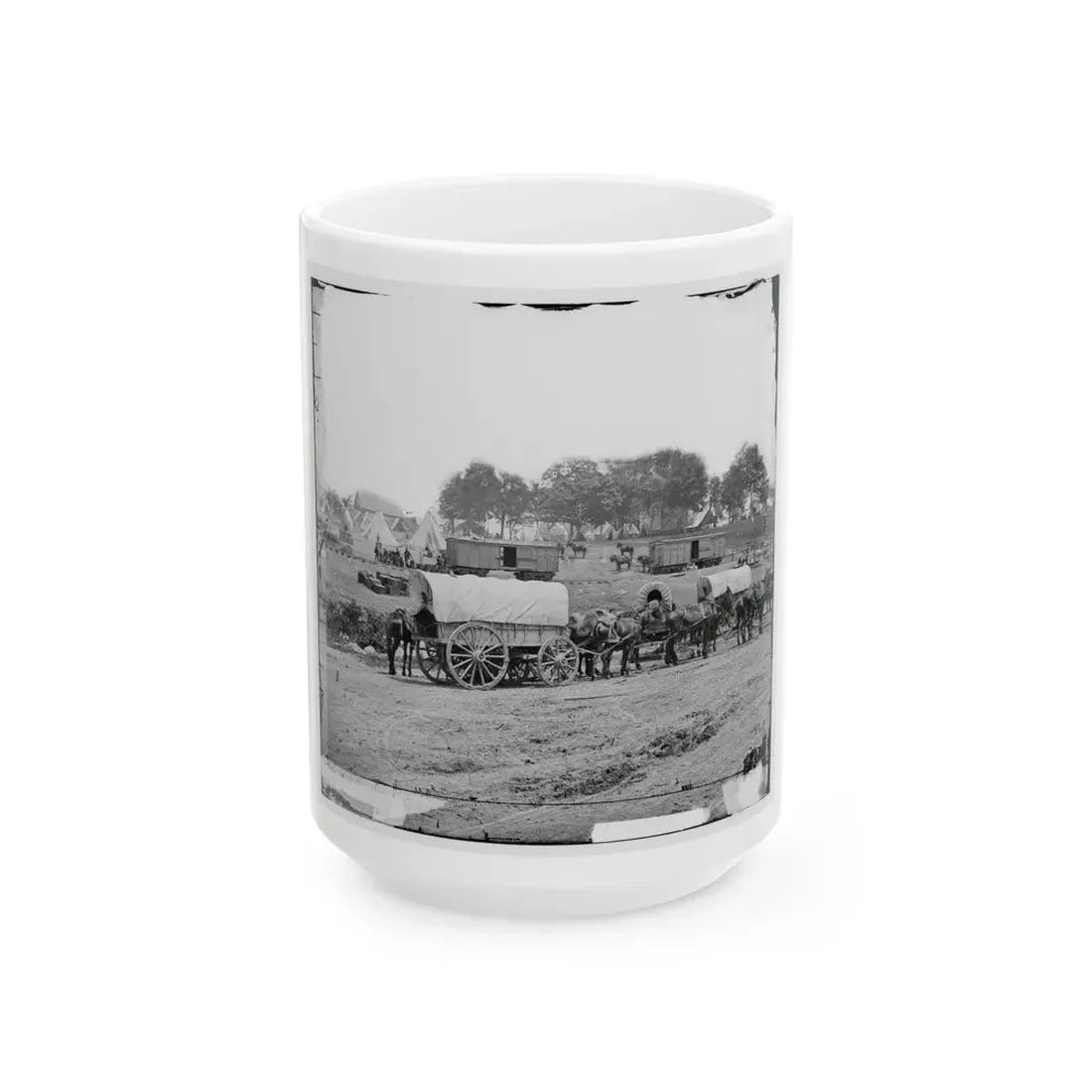 Savage Station, Va. Headquarters Of Gen. George B. Mcclellan On The Richmond & York River Railroad (U.S. Civil War) White Coffee Mug 15oz - Go Mug Yourself