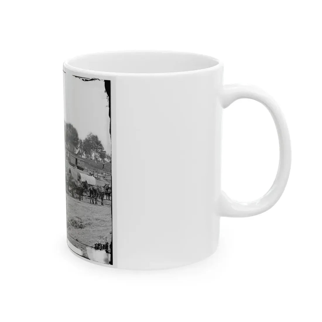 Savage Station, Va. Headquarters Of Gen. George B. Mcclellan On The Richmond & York River Railroad (U.S. Civil War) White Coffee Mug - Go Mug Yourself