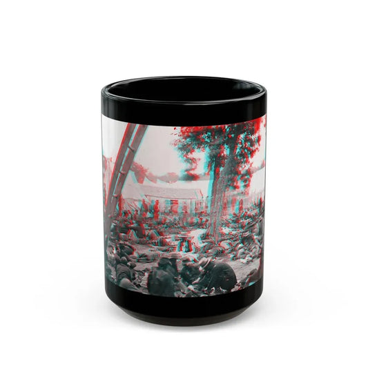Savage Station, Va. Union Field Hospital After The Battle Of June 27, During The Civil War (U.S. Civil War) Black Coffee Mug 15oz - Go Mug Yourself