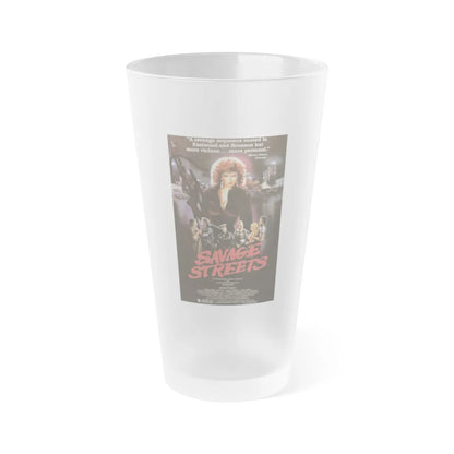 SAVAGE STREETS (2) 1984 Movie Poster - Frosted Pint Glass 16oz-16oz-Frosted-Go Mug Yourself