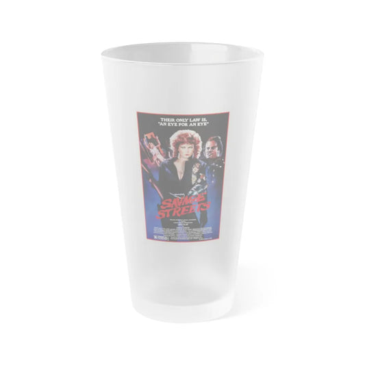 SAVAGE STREETS (3) 1984 Movie Poster - Frosted Pint Glass 16oz-16oz-Frosted-Go Mug Yourself