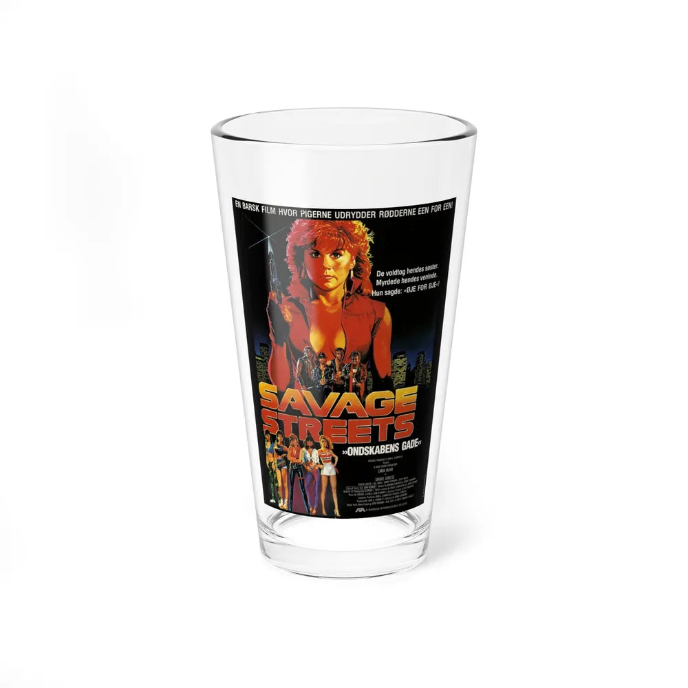 SAVAGE STREETS (DANISH) 1984 Movie Poster - Pint Glass 16oz-16oz-Go Mug Yourself