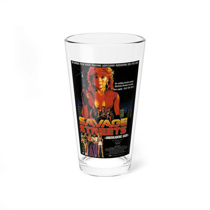 SAVAGE STREETS (DANISH) 1984 Movie Poster - Pint Glass 16oz-16oz-Go Mug Yourself