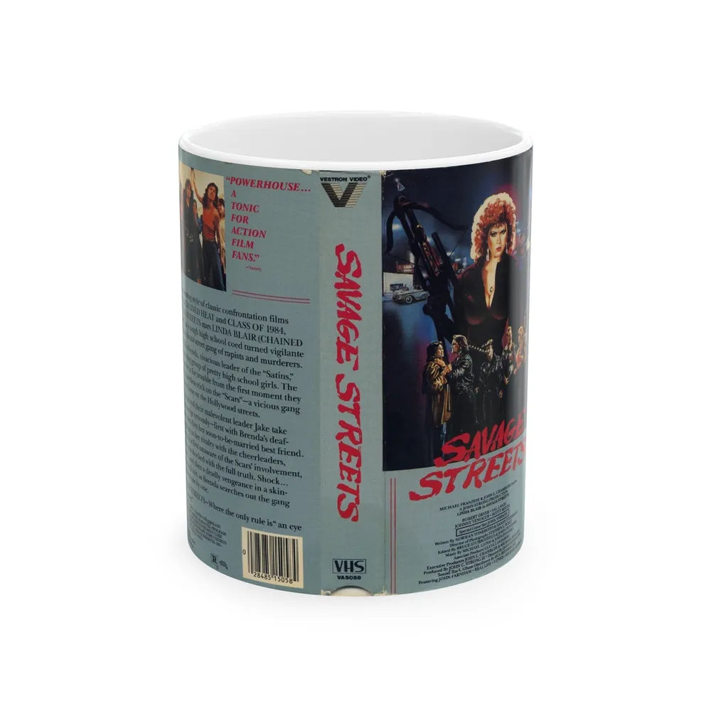 SAVAGE STREETS (VHS COVER) - White Coffee Mug-11oz-Go Mug Yourself