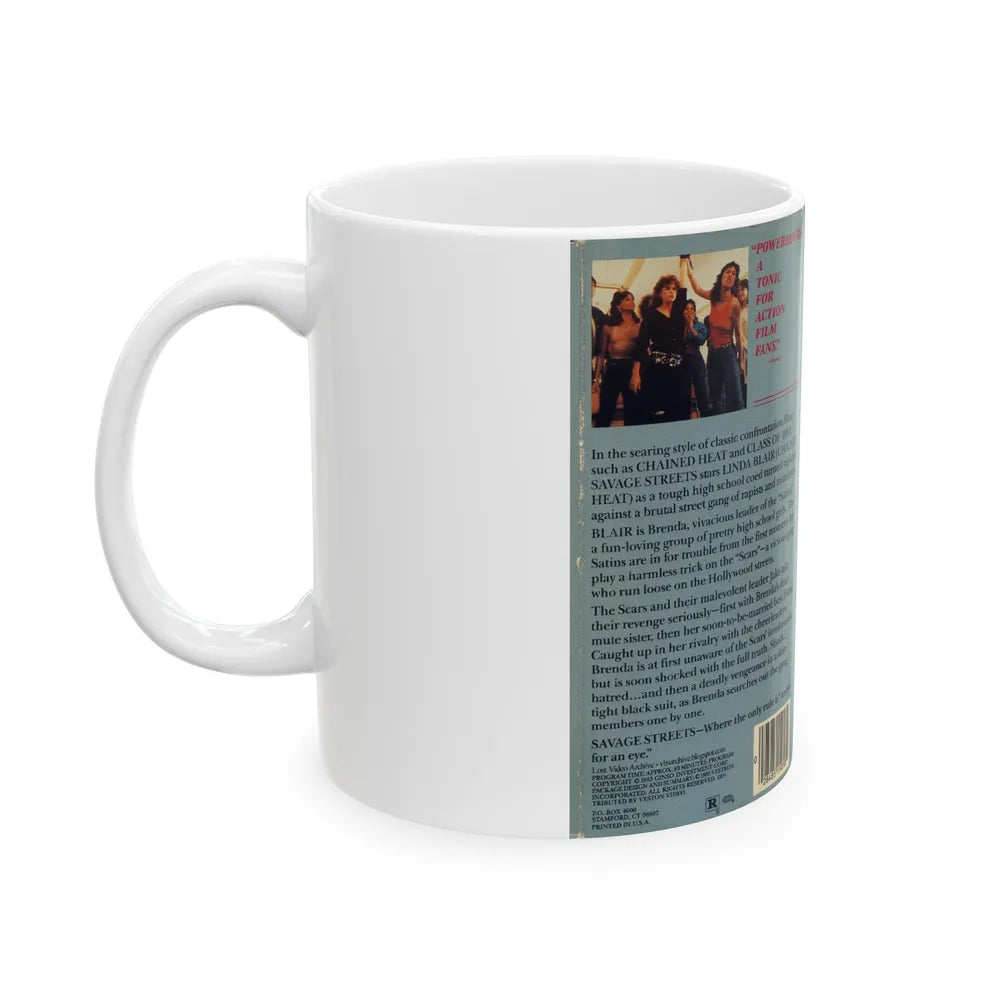 SAVAGE STREETS (VHS COVER) - White Coffee Mug-Go Mug Yourself