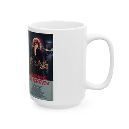 SAVAGE STREETS (VHS COVER) - White Coffee Mug-Go Mug Yourself