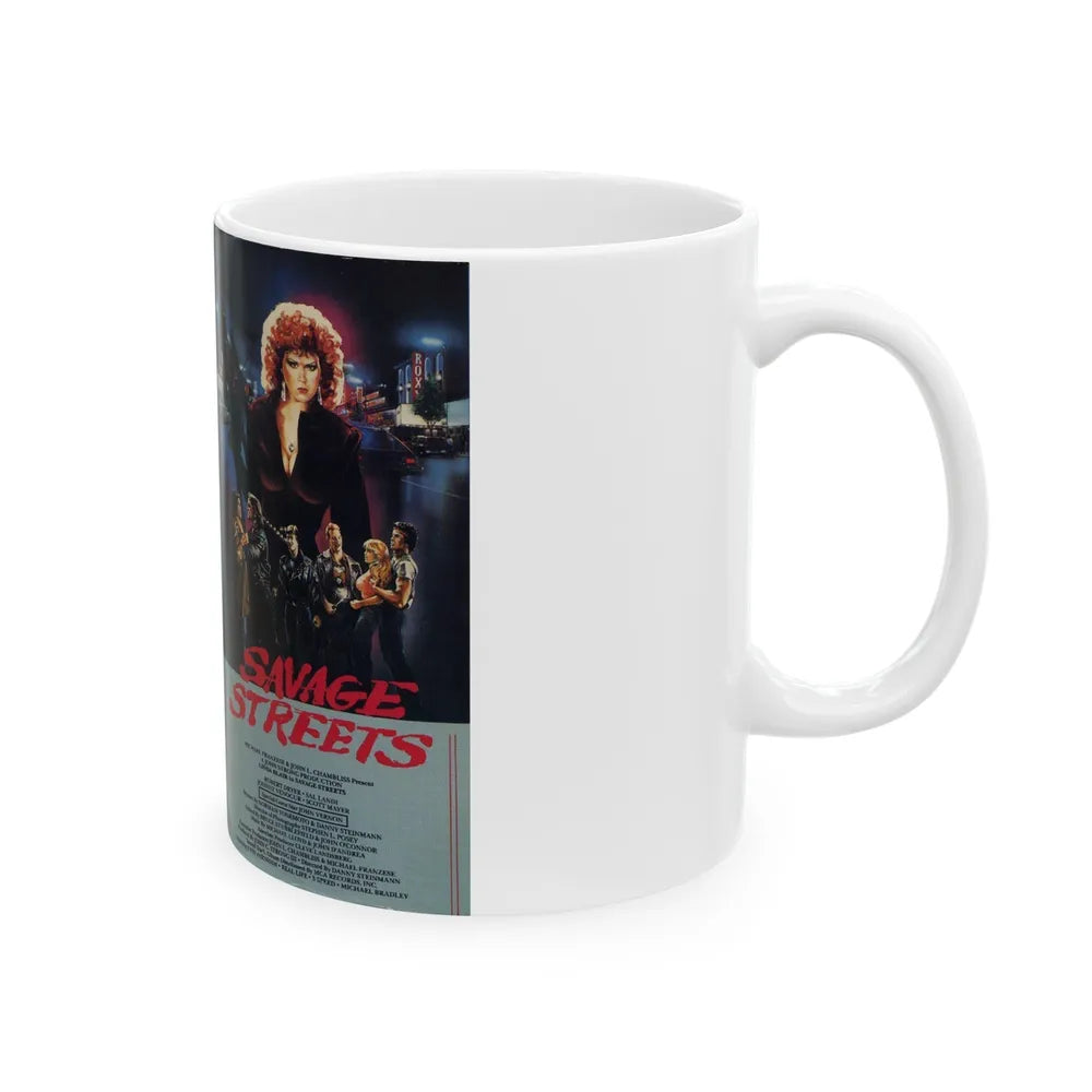 SAVAGE STREETS (VHS COVER) - White Coffee Mug-Go Mug Yourself