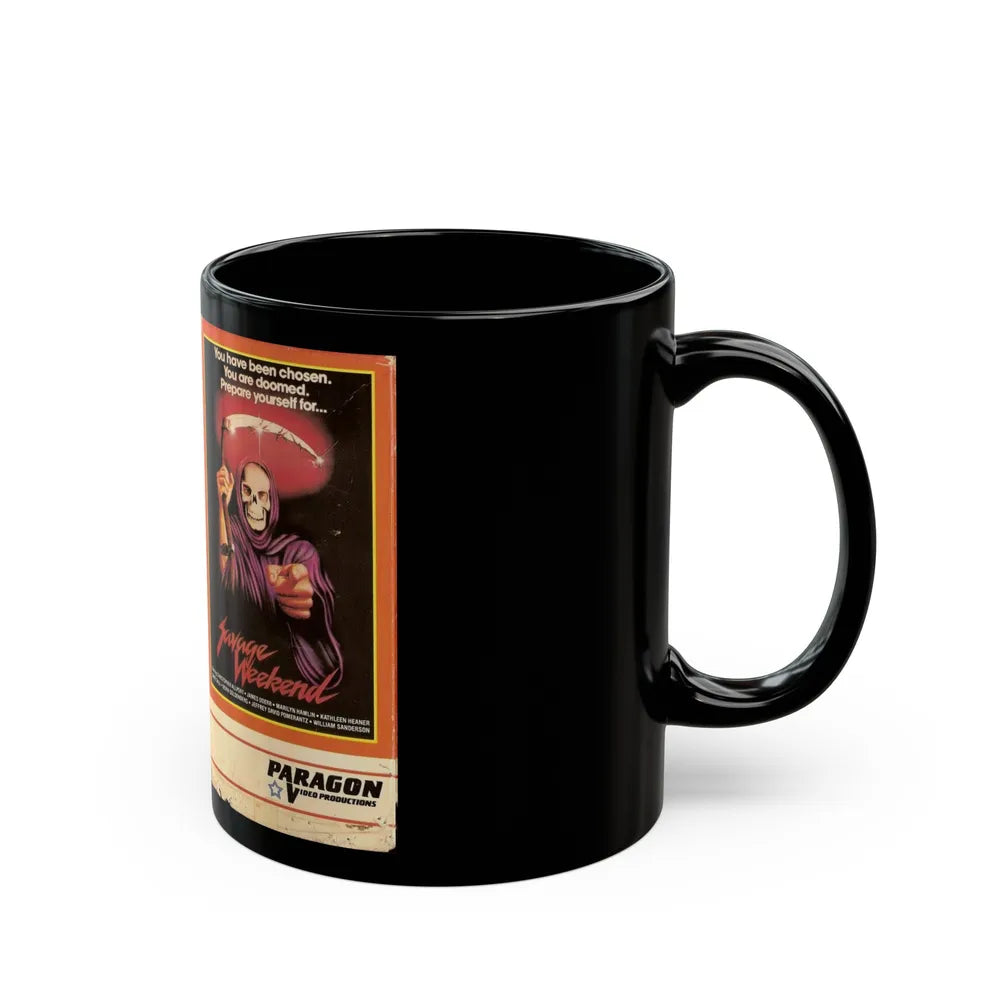 SAVAGE WEEKEND (VHS COVER) - Black Coffee Mug-Go Mug Yourself