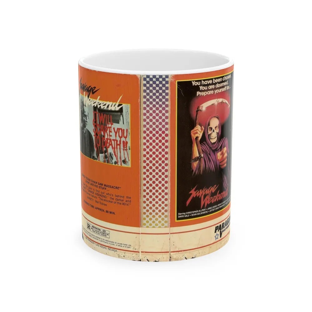 SAVAGE WEEKEND (VHS COVER) - White Coffee Mug-11oz-Go Mug Yourself