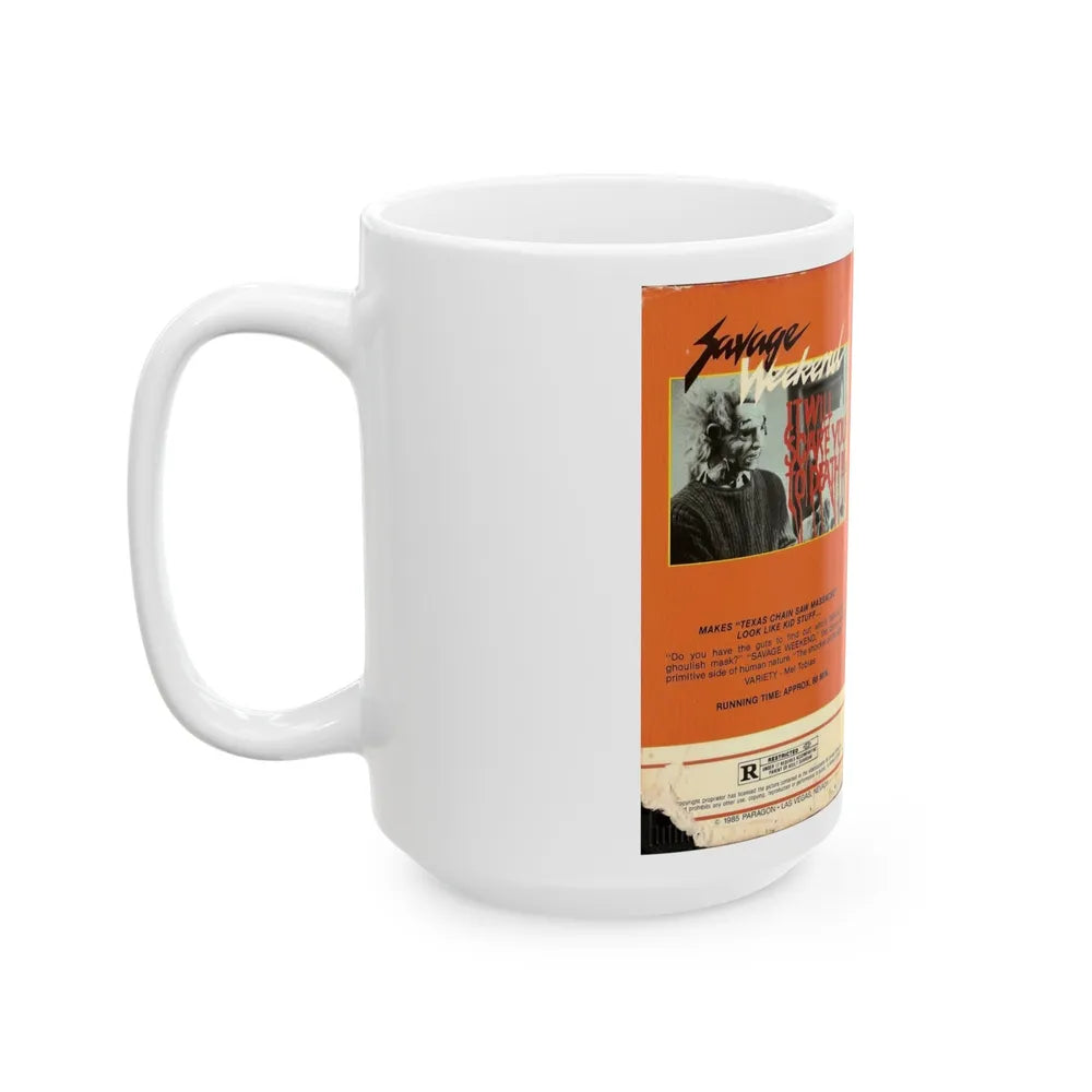 SAVAGE WEEKEND (VHS COVER) - White Coffee Mug-Go Mug Yourself