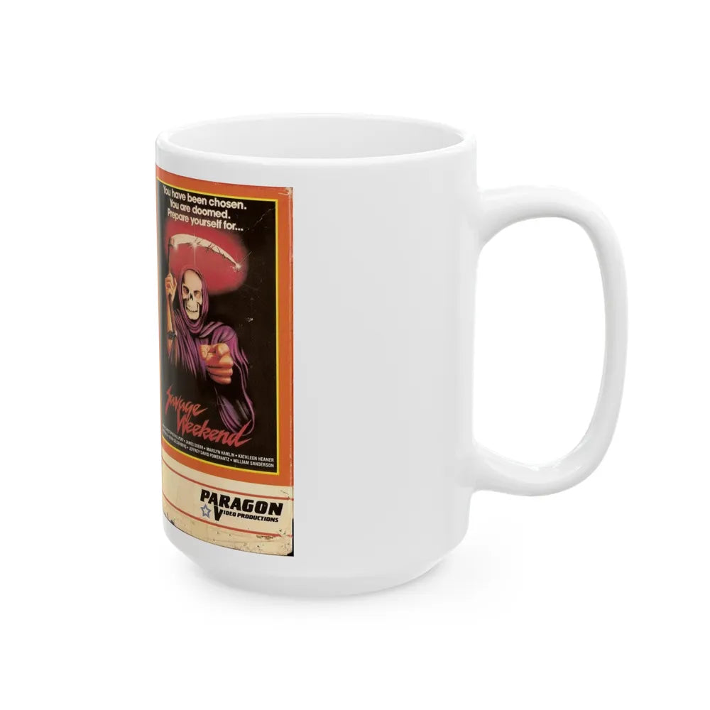 SAVAGE WEEKEND (VHS COVER) - White Coffee Mug-Go Mug Yourself