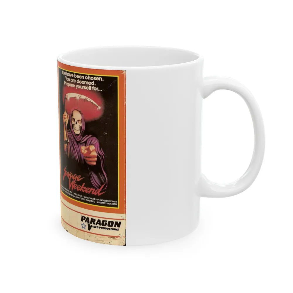 SAVAGE WEEKEND (VHS COVER) - White Coffee Mug-Go Mug Yourself